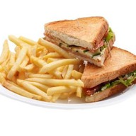 Сэндвич с курицей и беконом + фри Фото
