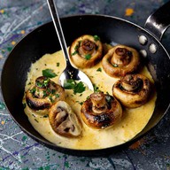 Шампиньоны на углях Фото