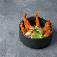 Хумус с хрустящими баклажанами Фото