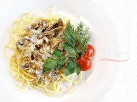 Спагетти с грибами - Фото