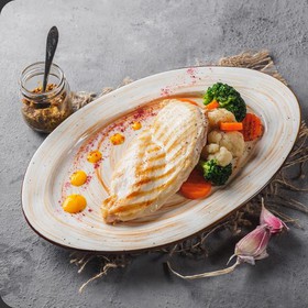 Стек куриный с овощами на пару - Фото