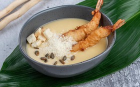 Тыквенный суп с креветками - Фото