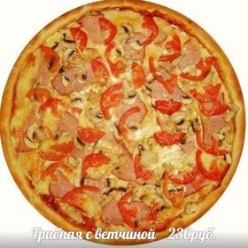 Пицца Грибная с ветчиной - Фото