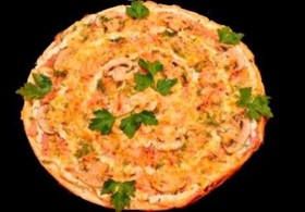 Пицца "Шампиньоны свежие с беконом" - Фото