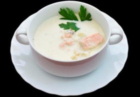 Сливочный суп с семгой - Фото