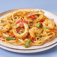 Удон с морепродуктами терияки Фото