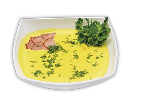Сырный крем-суп с копченостями - Фото