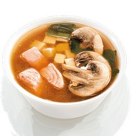 Мисо суп с лососем и шампиньонами Фото
