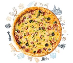 Мюнхенская пицца с колбасками - Фото