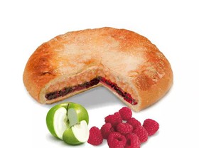 Постный пирог с яблоком и малиной - Фото
