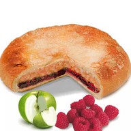 Постный пирог с яблоком и малиной Фото