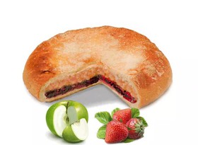 Постный пирог с яблоком и клубникой - Фото