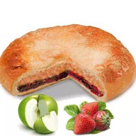 Постный пирог с яблоком и клубникой Фото