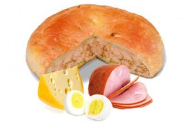 Пирог с ветчиной, сыром и яйцом - Фото