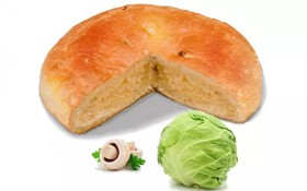 Постный пирог с капустой и грибами - Фото