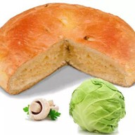 Постный пирог с капустой и грибами Фото