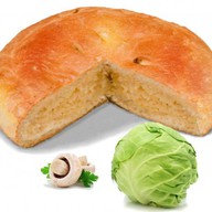 Пирог с капустой и грибами Фото