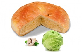 Пирог с капустой и грибами - Фото