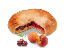 Постный пирог с вишней и персиком - Фото