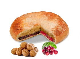 Пирог с орехом и брусникой - Фото
