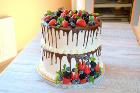 Торт три шоколада и манговый мусс - Фото