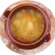 Суп гороховый с копченостями Фото