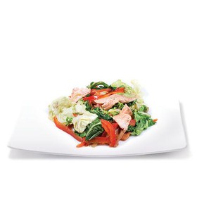 Теплый салат с лососем - Фото