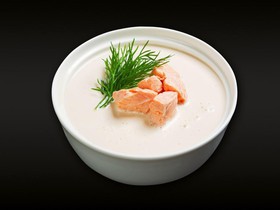 Сливочный с лососем суп - Фото