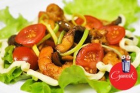 Тёплый салат с грибами - Фото