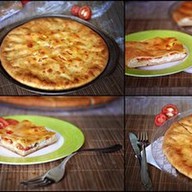 Пирог с сыром и помидорами Фото
