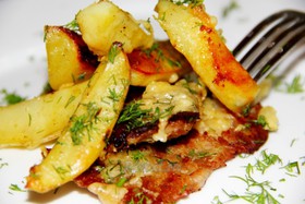 Картофель запеченный с мясом - Фото