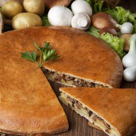 Пирог с грибами и картофельным пюре Фото