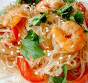 Фунчоза с креветками - Фото