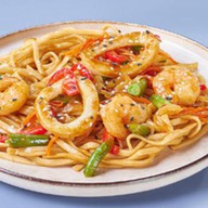 Удон с морепродуктами терияки Фото