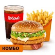Скандинавский бургер с курицей комбо Фото