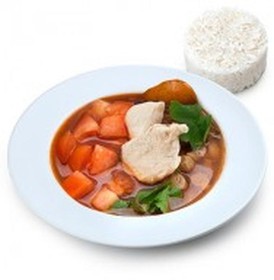 Тайский суп том Ям с рисом - Фото