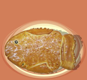 Пирог с горбушей и рисом - Фото