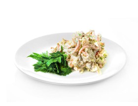 Грибной салат с ветчиной - Фото
