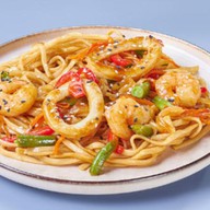 Удон с морепродуктами терияки Фото