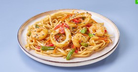 Удон с морепродуктами терияки - Фото