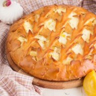 Пирог с творогом, зефиром и персиками Фото