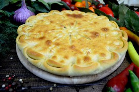 Пирог с картошкой,грибами и сыром - Фото
