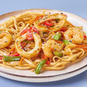 Вок с морепродуктами терияки - Фото