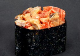 Гункан запеченный с лососем - Фото