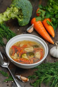 Суп овощной с курицей - Фото