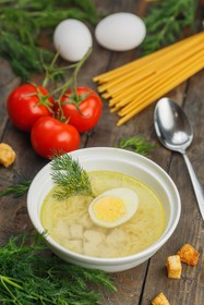 Суп куриный с вермишелью - Фото