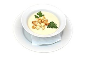 Суп-пюре сырный с сухариками - Фото