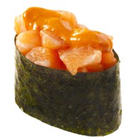 Спайси суши с копченым лососем Фото