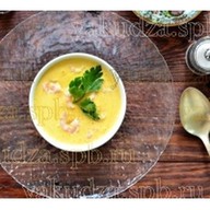 Кукурузный крем-суп с креветками Фото