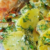 Жареный картофель в сливках Фото